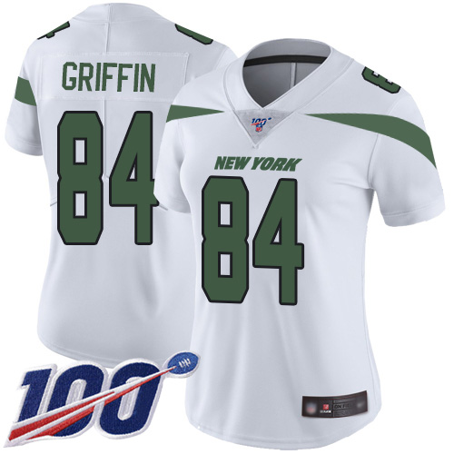 New York Jets Limited White Women Ryan Griffin Road Jersey NFL Football #84 100th Season Vapor Untouchable